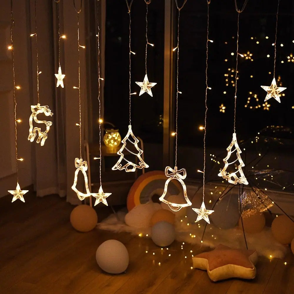 Christmas LED Curtain Fairy String Lights For Home - Lumiluxora